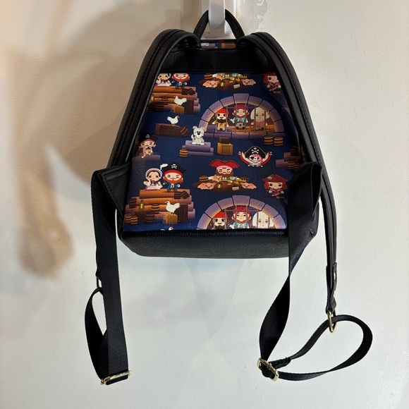 LOUNGEFLY DISNEY Mini Backpack with Pirates Of The Caribbean Cartoon Style Print - Picture 9 of 12